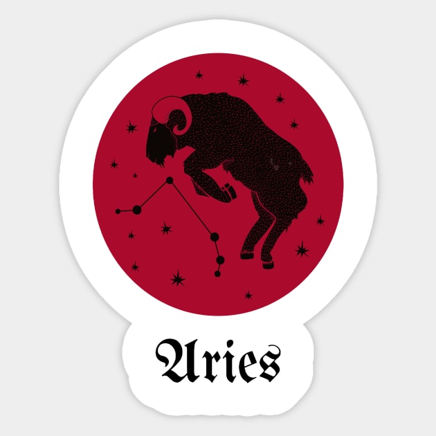 ARIES ZODIAC SIGN ARIES HOROSCOPE Sticker by Top To Bottom